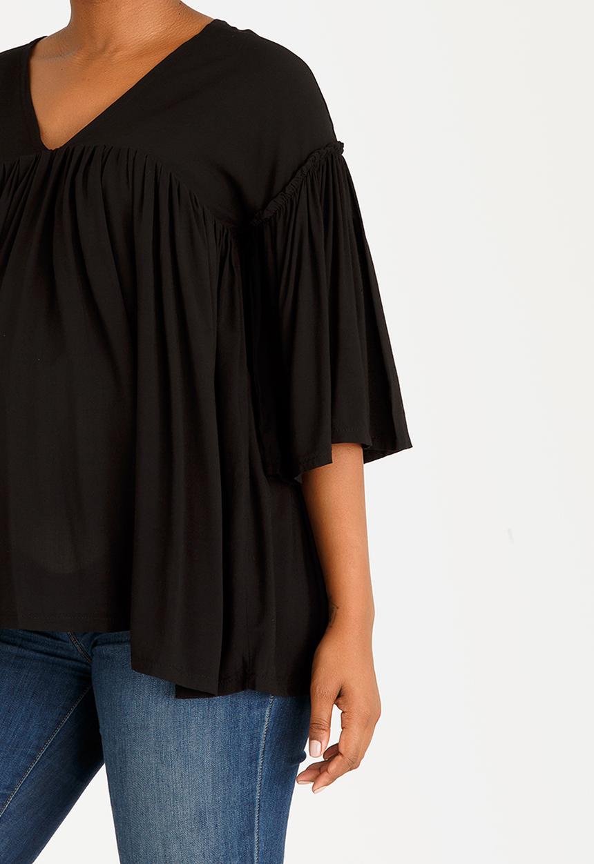 edit Maternity - Flowy Boho Top Black