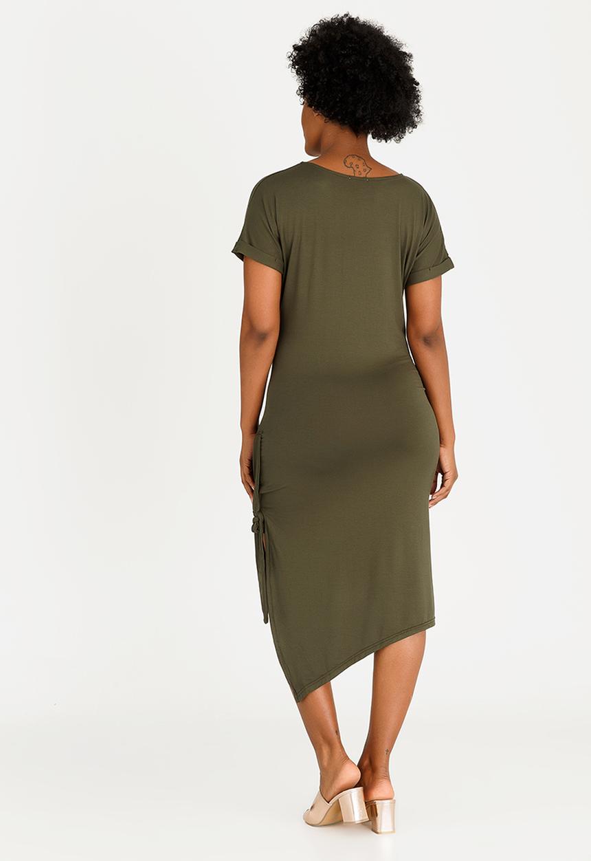 edit Maternity - Longer Length Tunic with Side Tie Dark Green