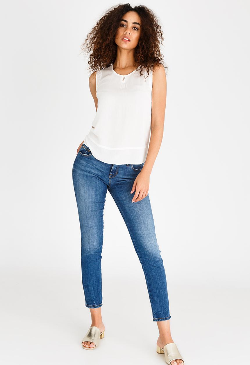 edit - Lace Back Sleeveless Top Cream