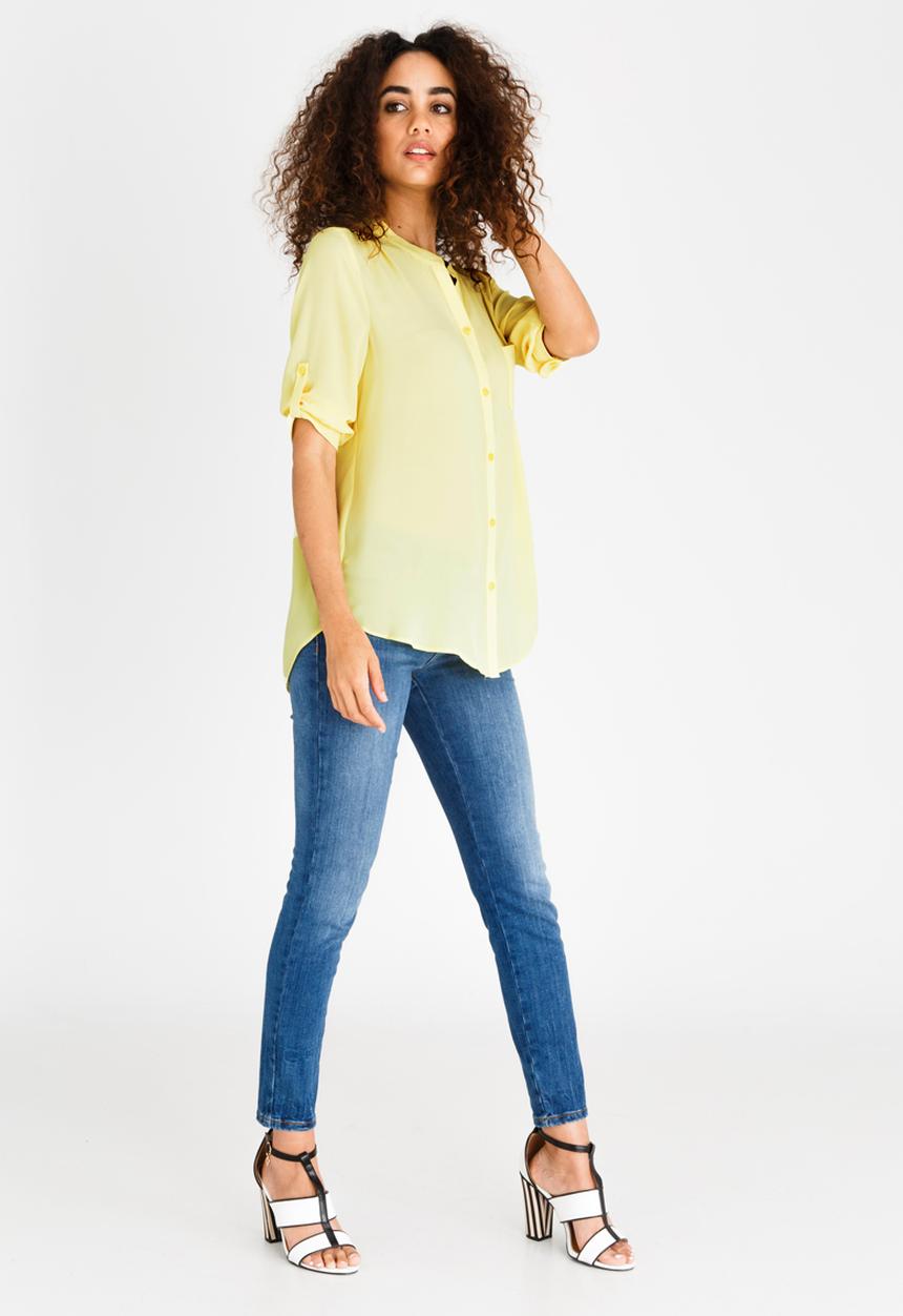 edit - Blouse with Turn Up Sleeves Yellow