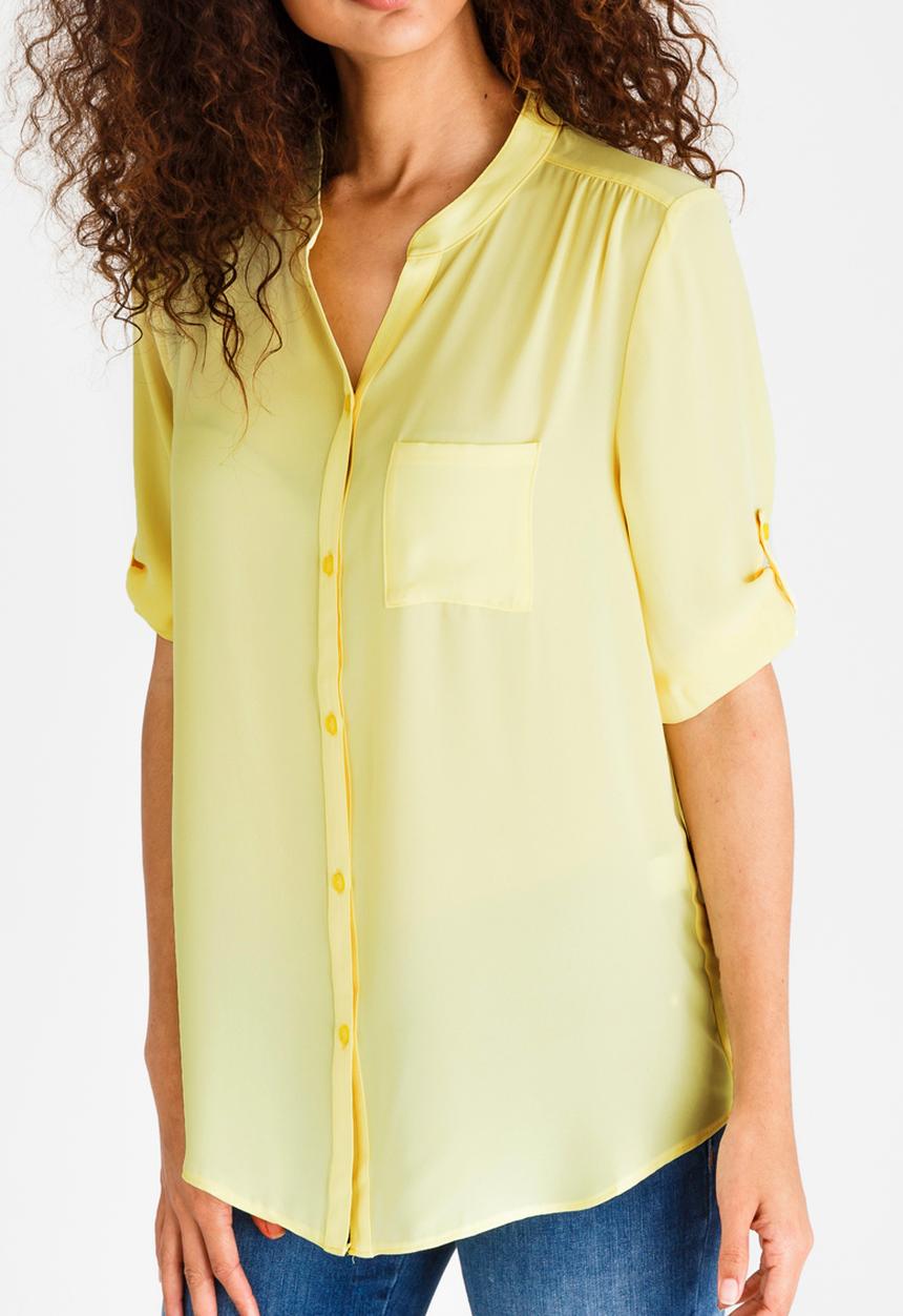 edit - Blouse with Turn Up Sleeves Yellow
