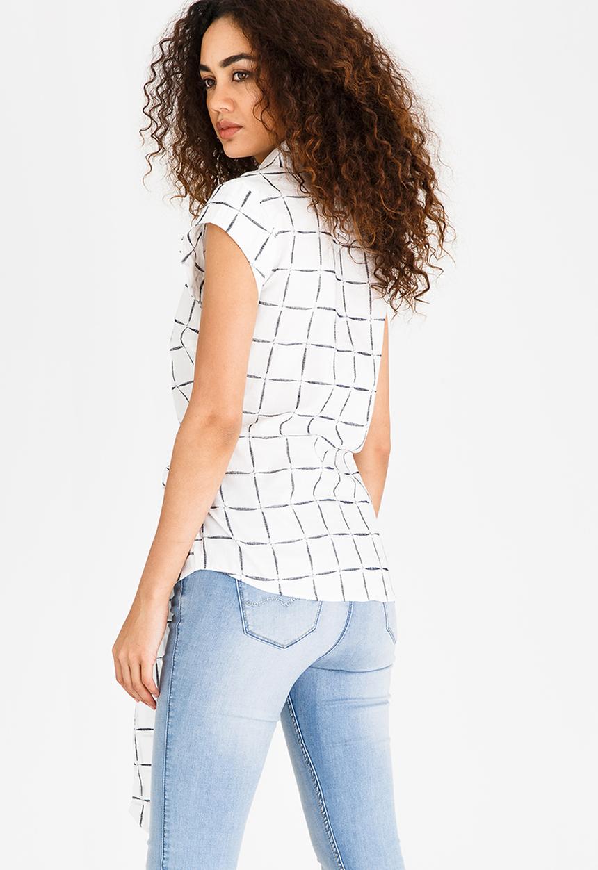 edit - Tie-Up Shirt Black and White