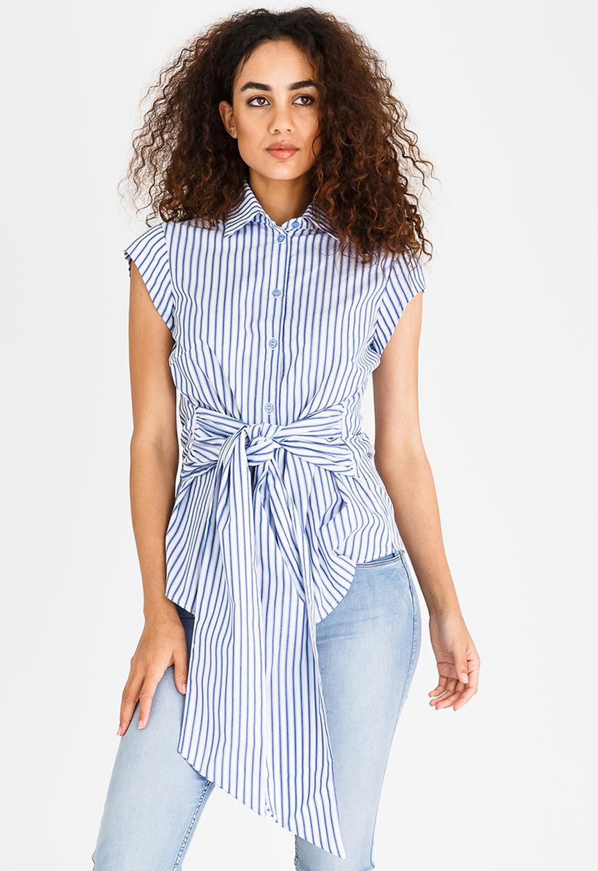 edit - Tie-Up Shirt Blue and White