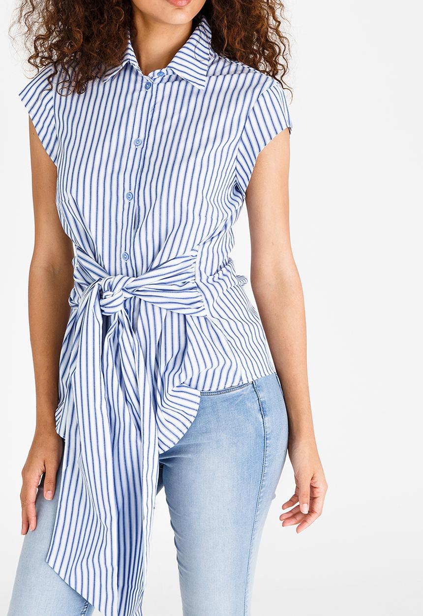 edit - Tie-Up Shirt Blue and White