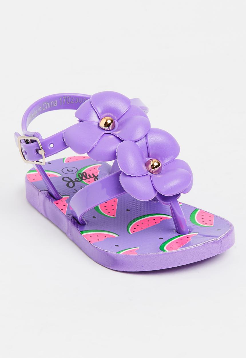 Foot Focus - Flower Sandal Dark Purple