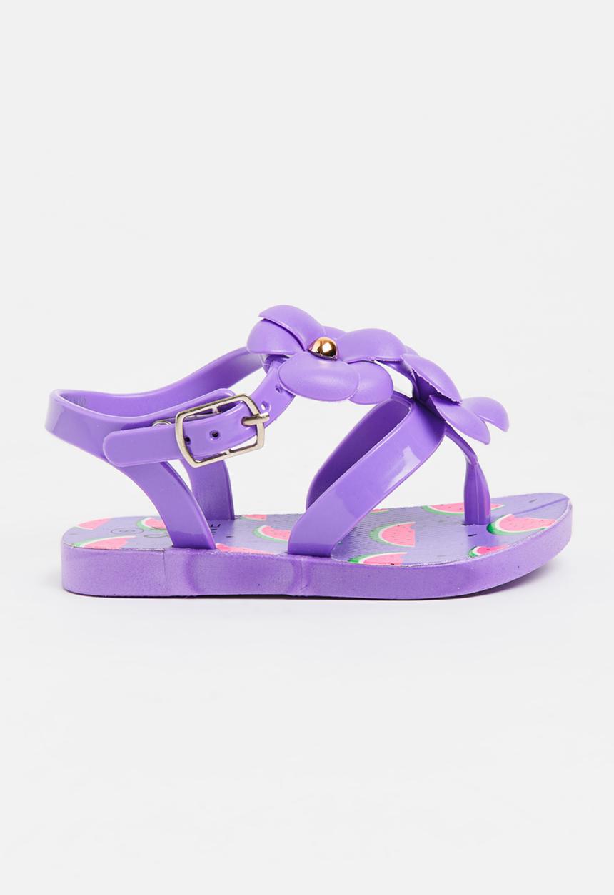 Foot Focus - Flower Sandal Dark Purple