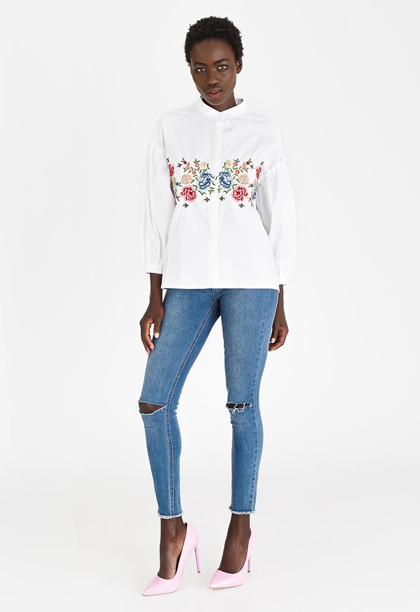 STYLE REPUBLIC - Embroidered Shirt White