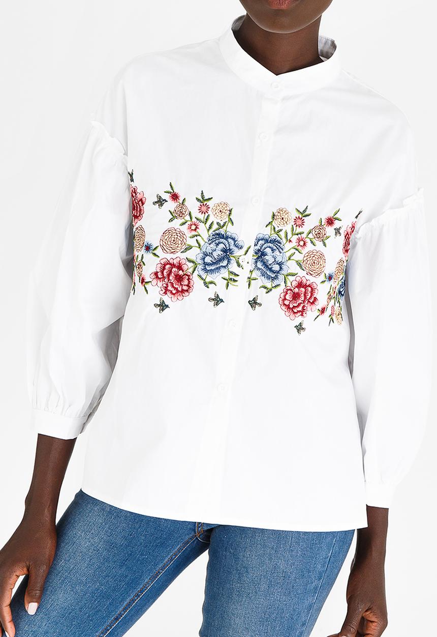 STYLE REPUBLIC - Embroidered Shirt White