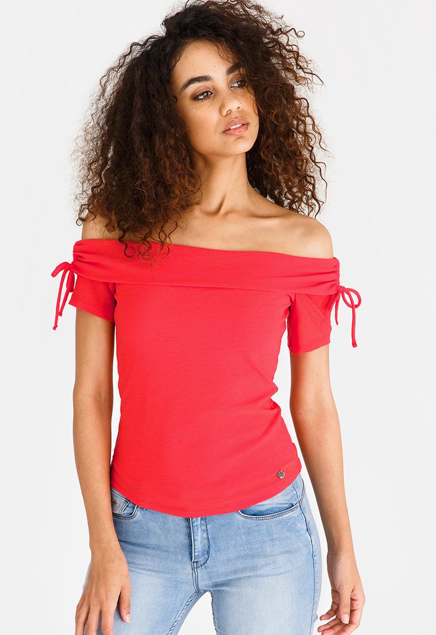 SISSY BOY - Off Shoulder Top Red