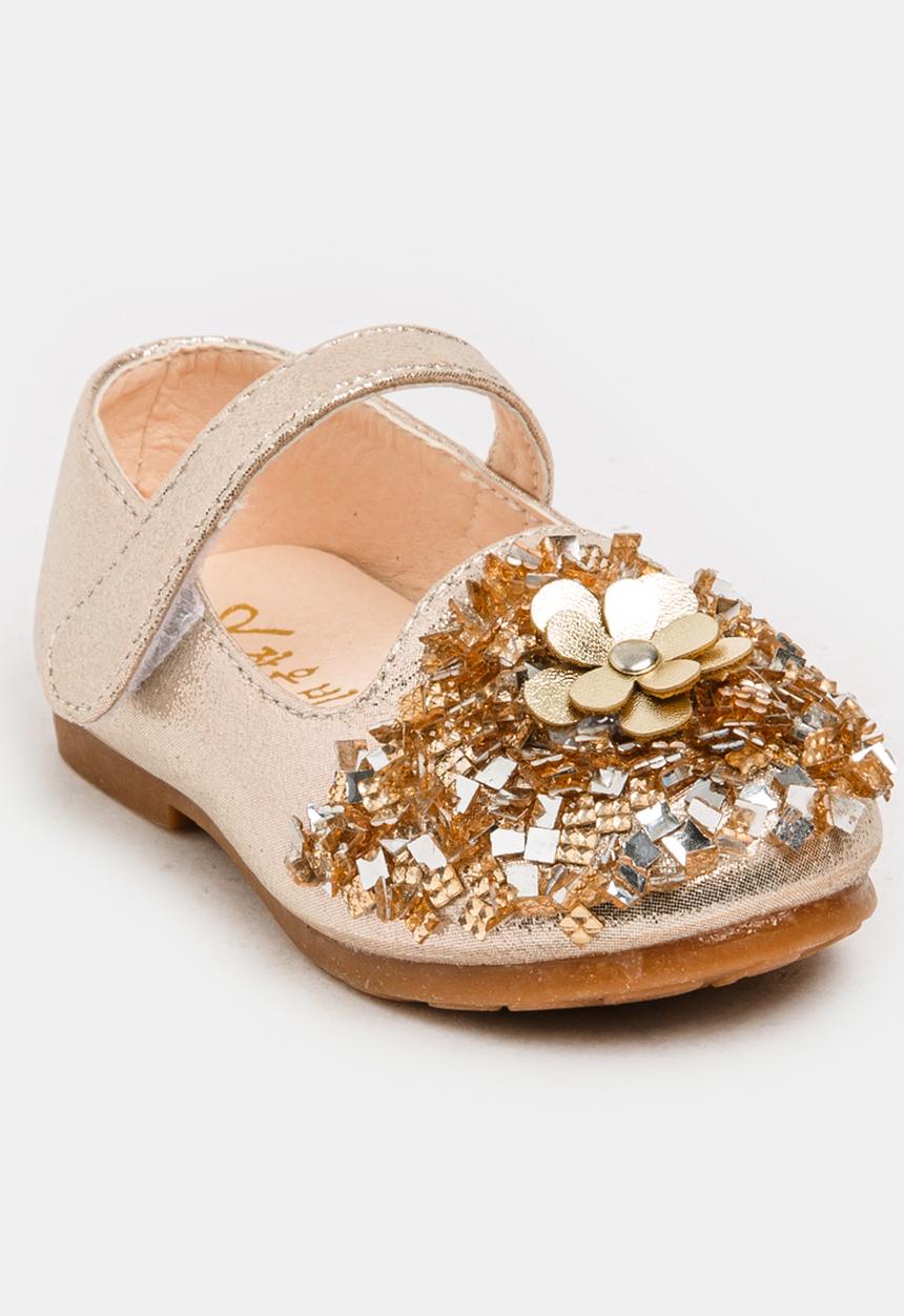 Pop Candy - Girls Embellished Pump Gold