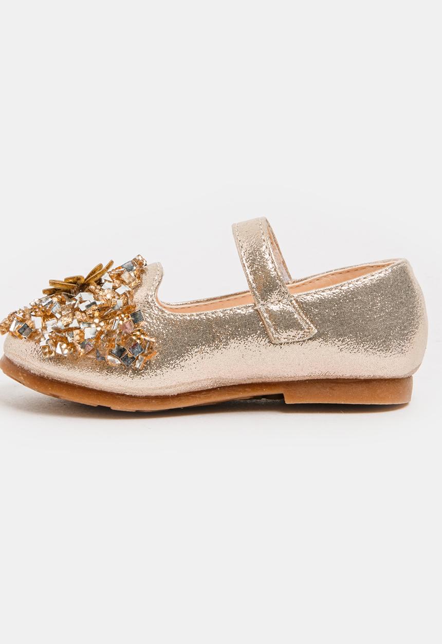 Pop Candy - Girls Embellished Pump Gold