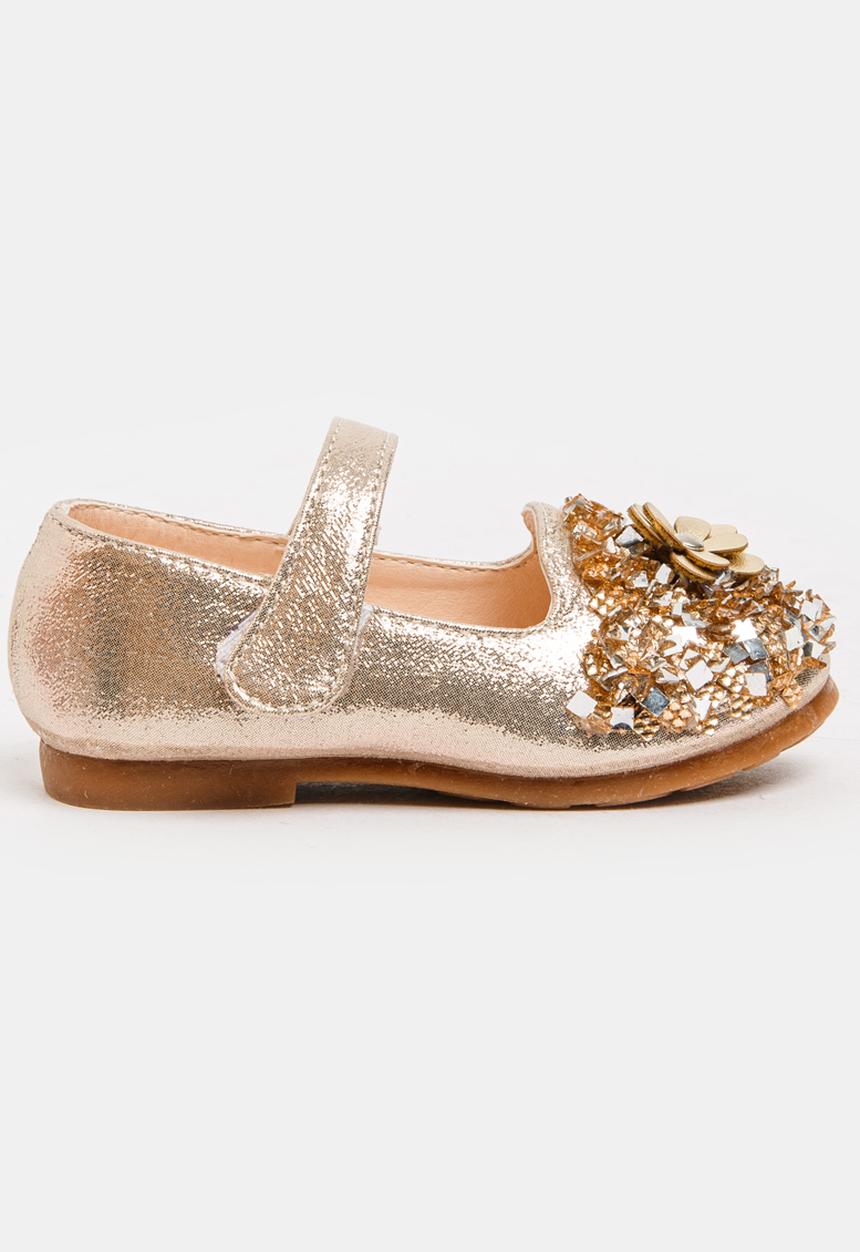 Pop Candy - Girls Embellished Pump Gold