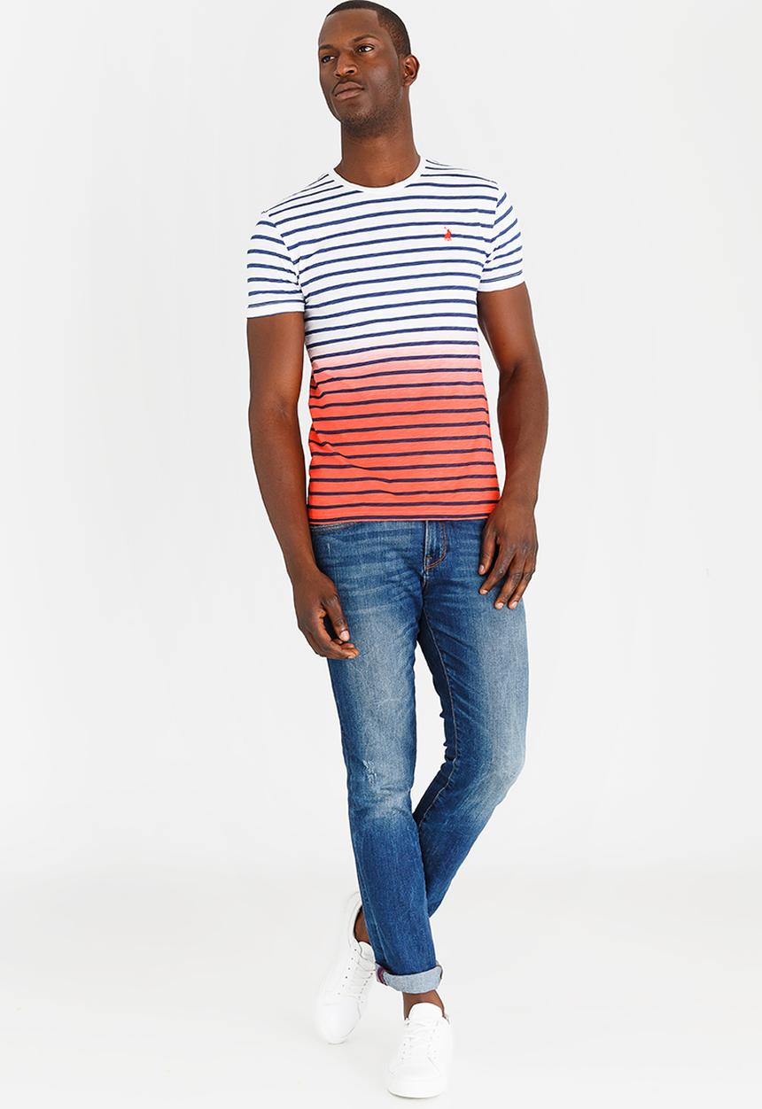 POLO - Ombre Stripe T Shirt White