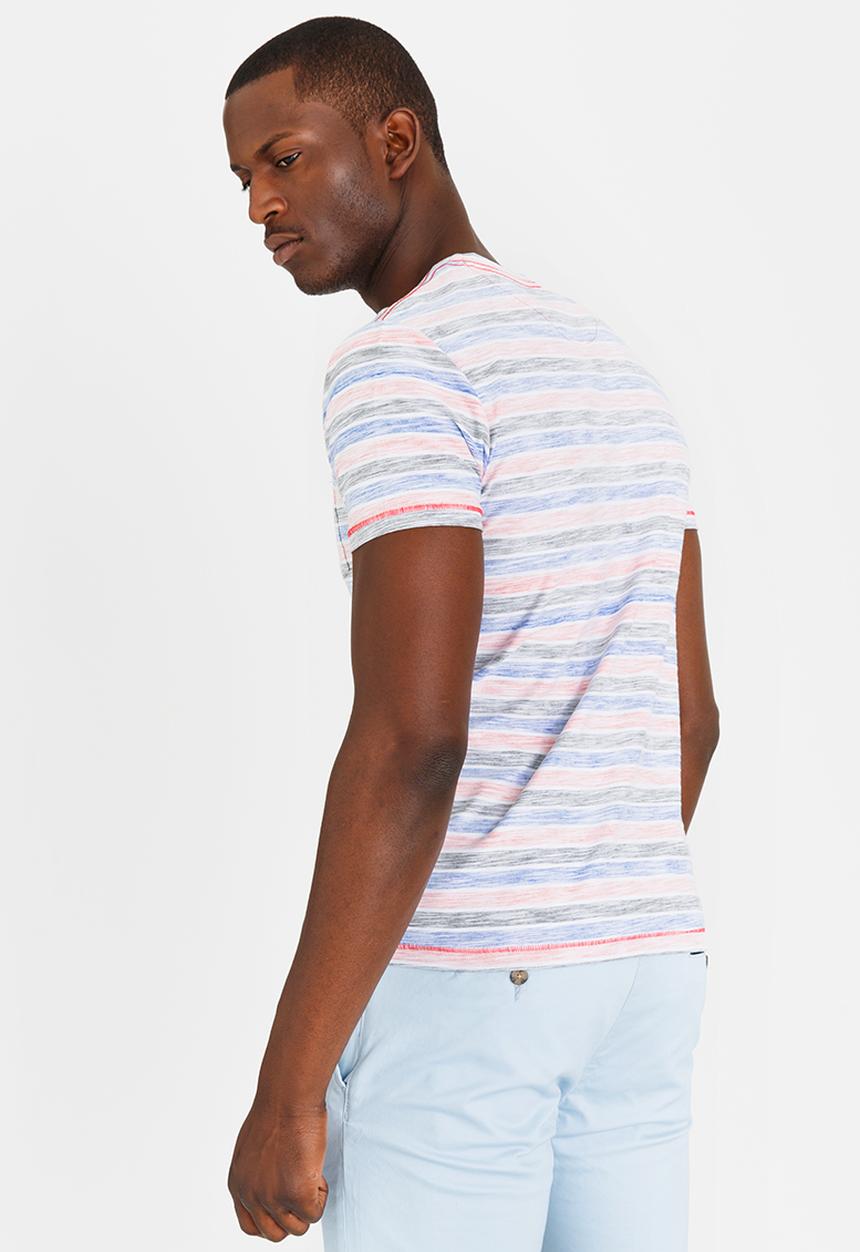 POLO - Marled Stripe T Shirt Orange