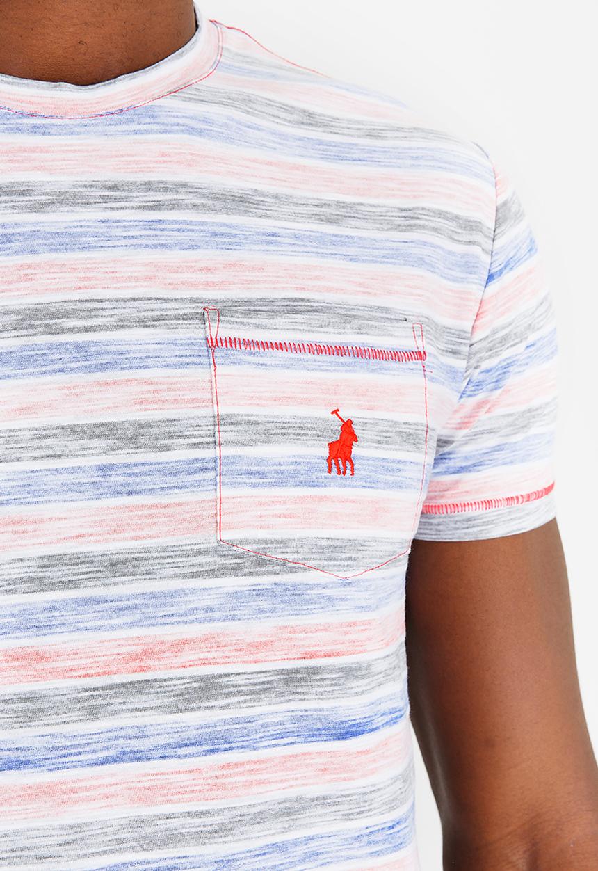 POLO - Marled Stripe T Shirt Orange