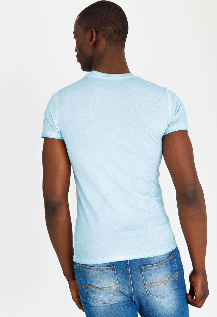 Polo Jeans Co. - Printed Pigment Wash T-Shirt Blue
