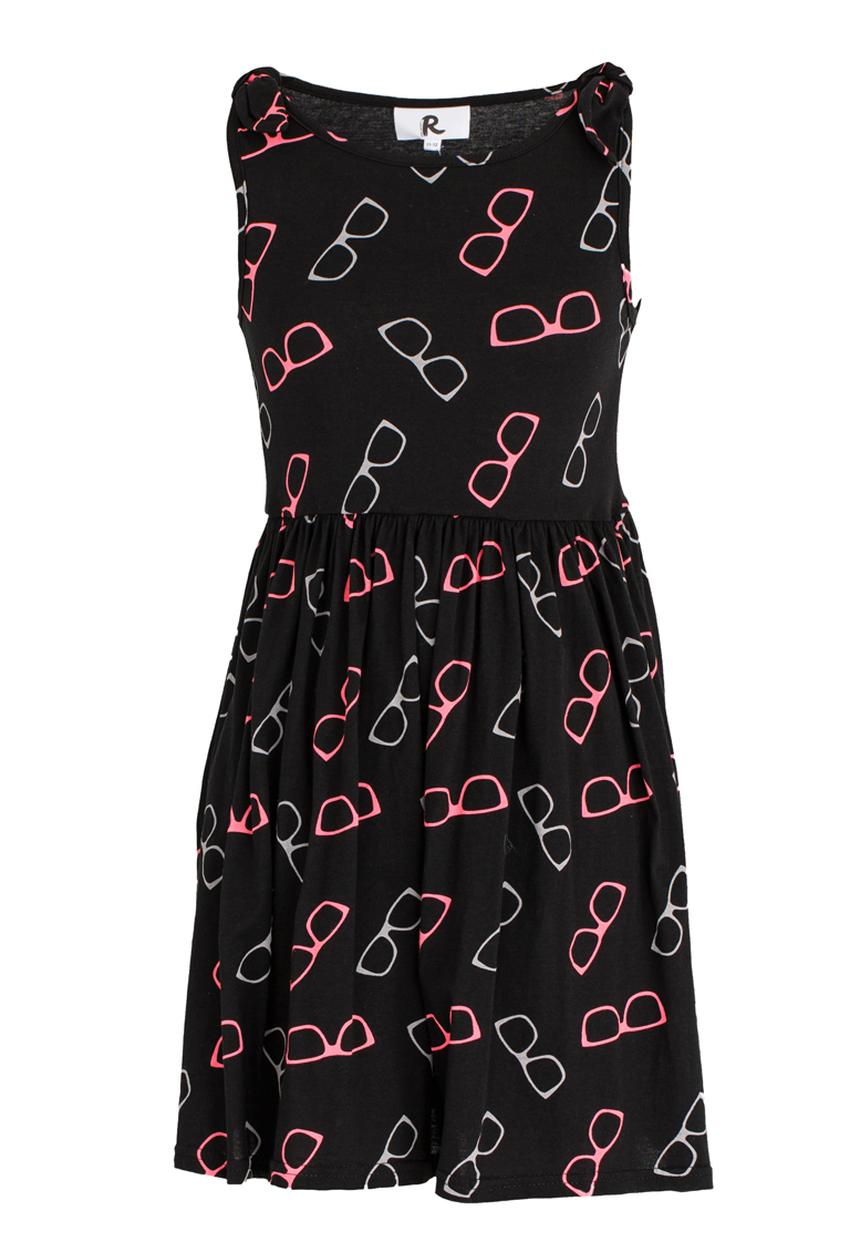 Rebel Republic - Mid Waist Dress  Shoulder Bow Black