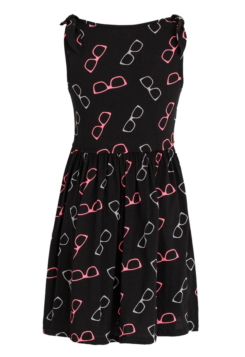 Rebel Republic - Mid Waist Dress  Shoulder Bow Black