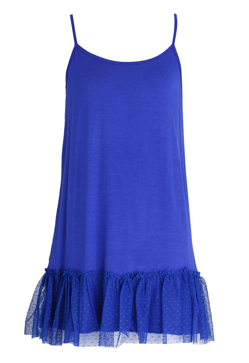 Rebel Republic - Dropped Waist dress with Mesh Layer Blue