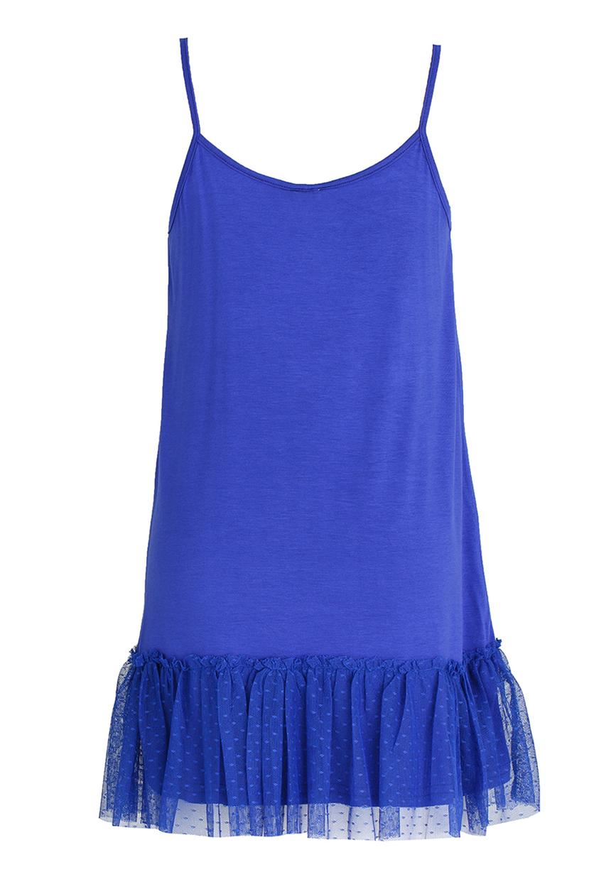Rebel Republic - Dropped Waist dress with Mesh Layer Blue