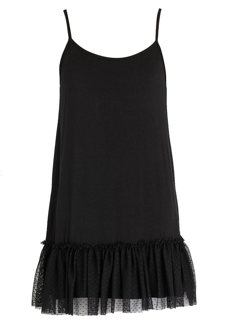 Rebel Republic - Dropped Waist dress with Mesh Layer Black