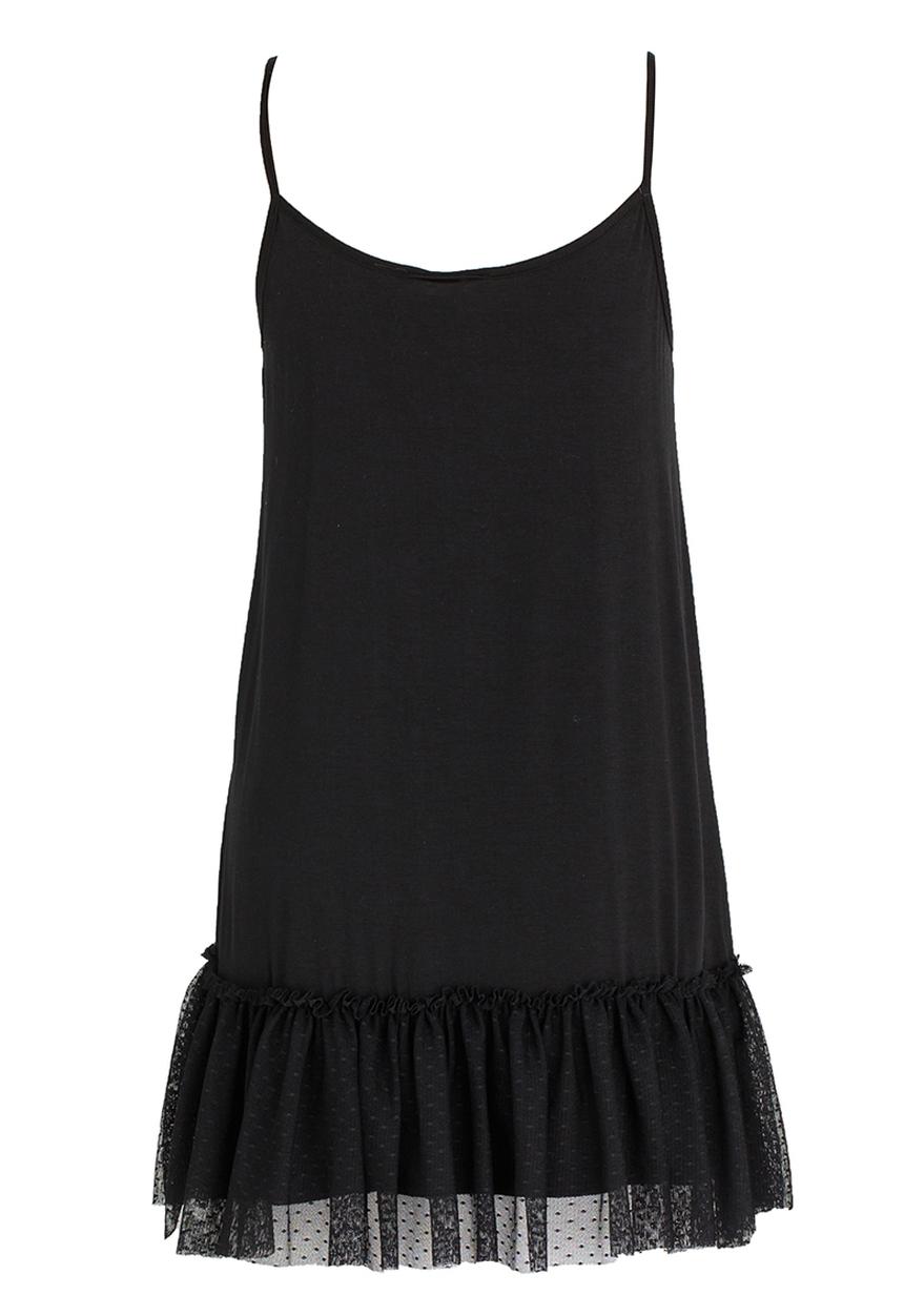 Rebel Republic - Dropped Waist dress with Mesh Layer Black