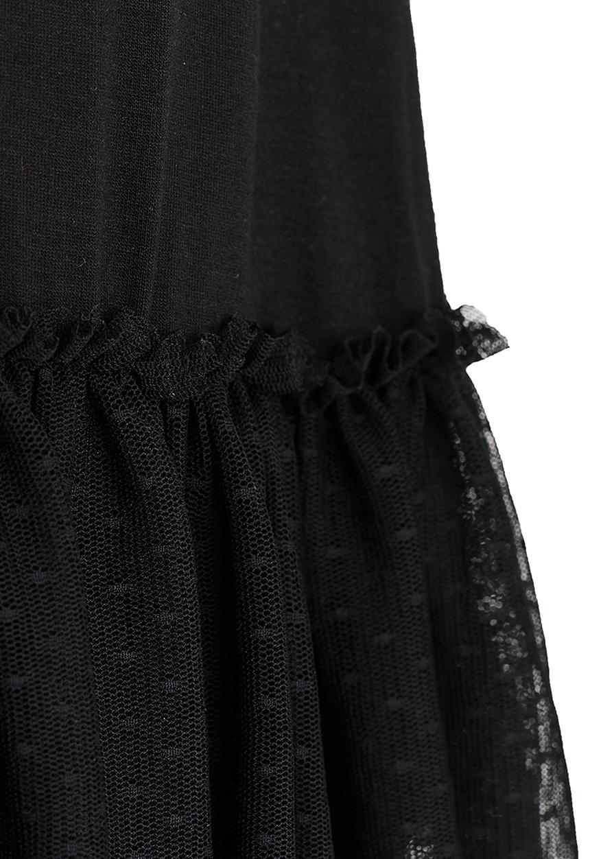 Rebel Republic - Dropped Waist dress with Mesh Layer Black
