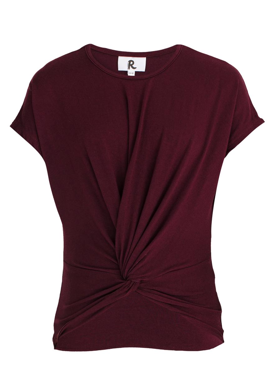 Rebel Republic - Front Knot Top Burgundy