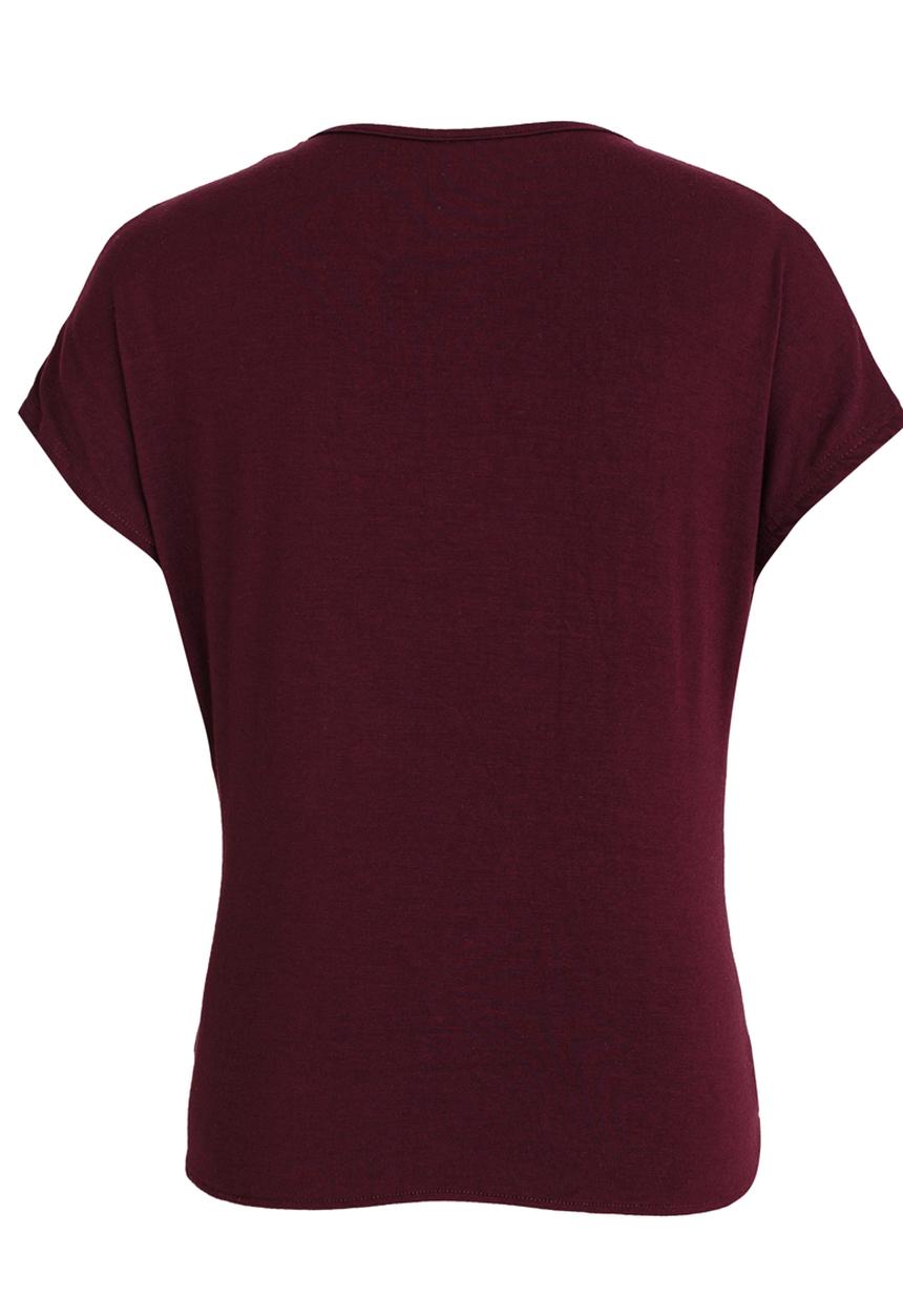 Rebel Republic - Front Knot Top Burgundy