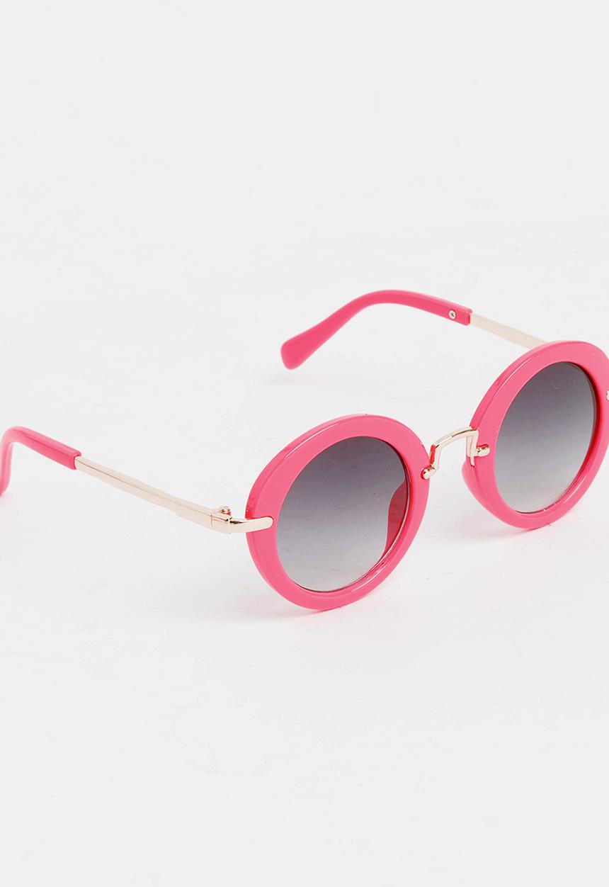 Pop Candy - Girls Round Sunglasses Dark Pink
