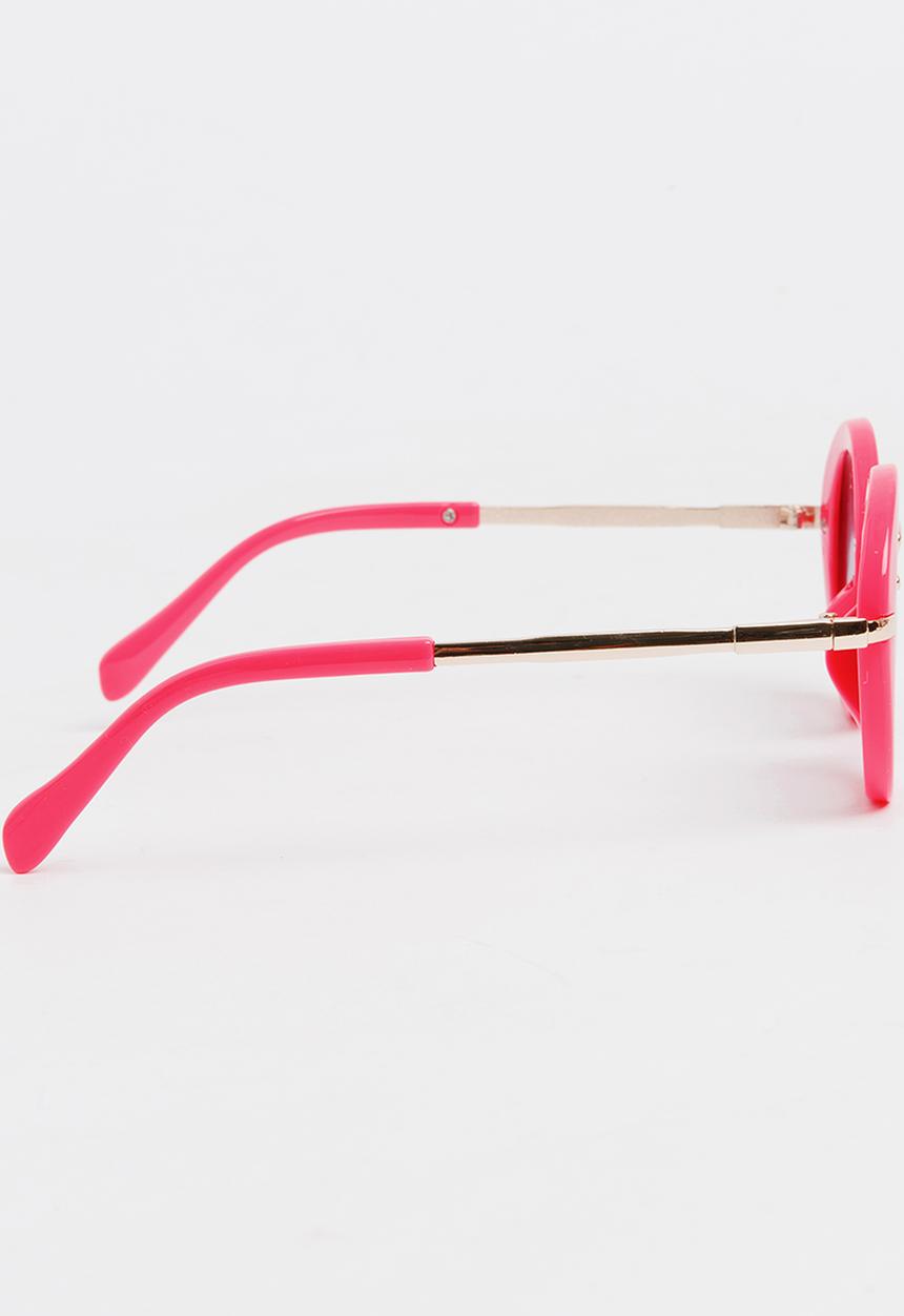 Pop Candy - Girls Round Sunglasses Dark Pink
