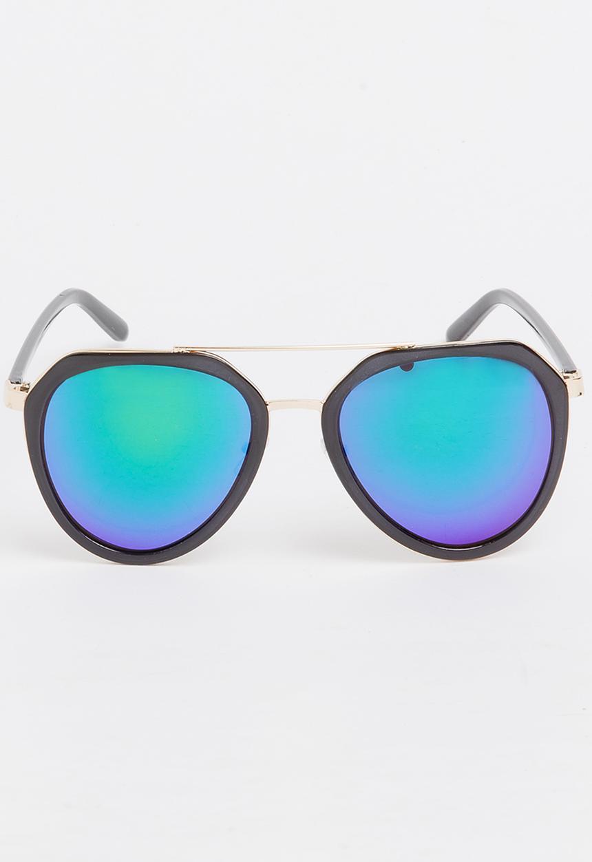 Pop Candy - Girls Mirror Lens Oversize Sunglasses Black