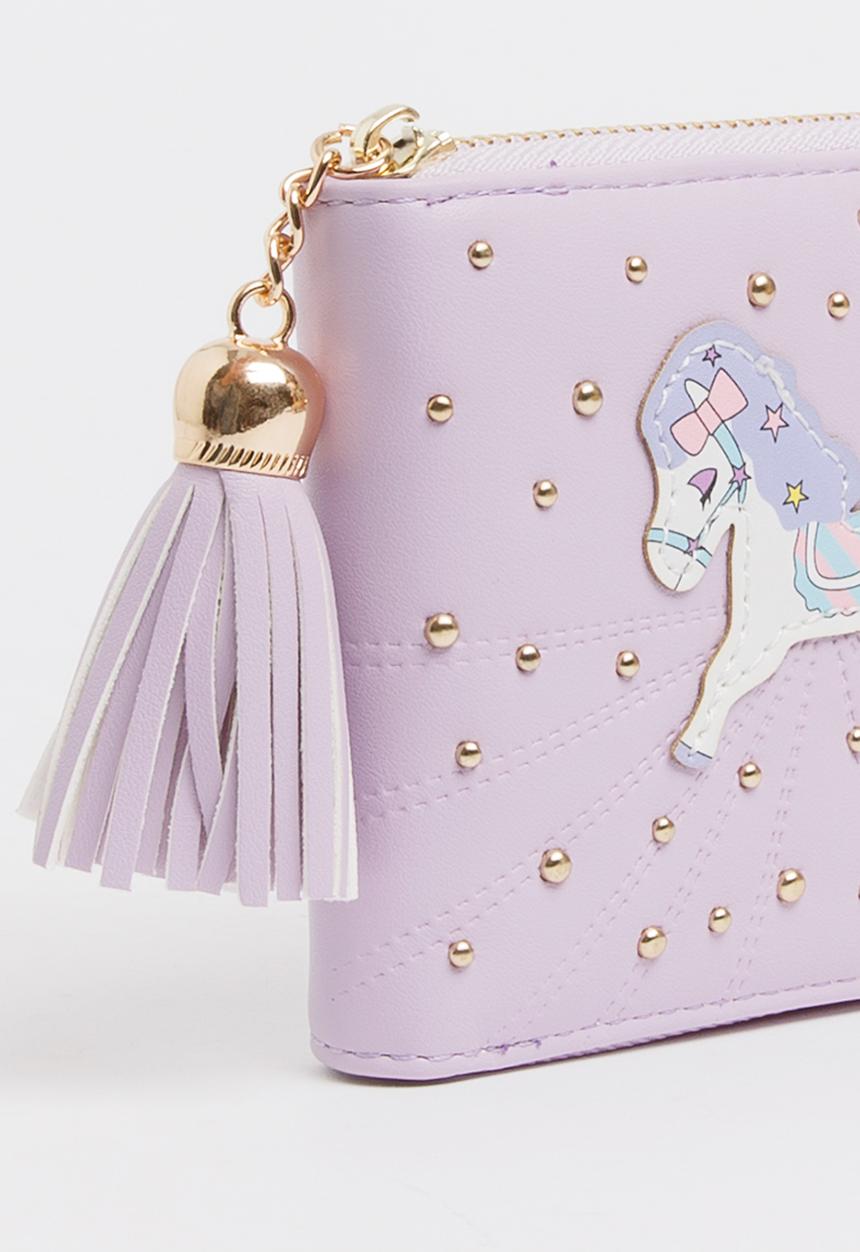 Pop Candy - Girls Unicorn Purse Pale Purple