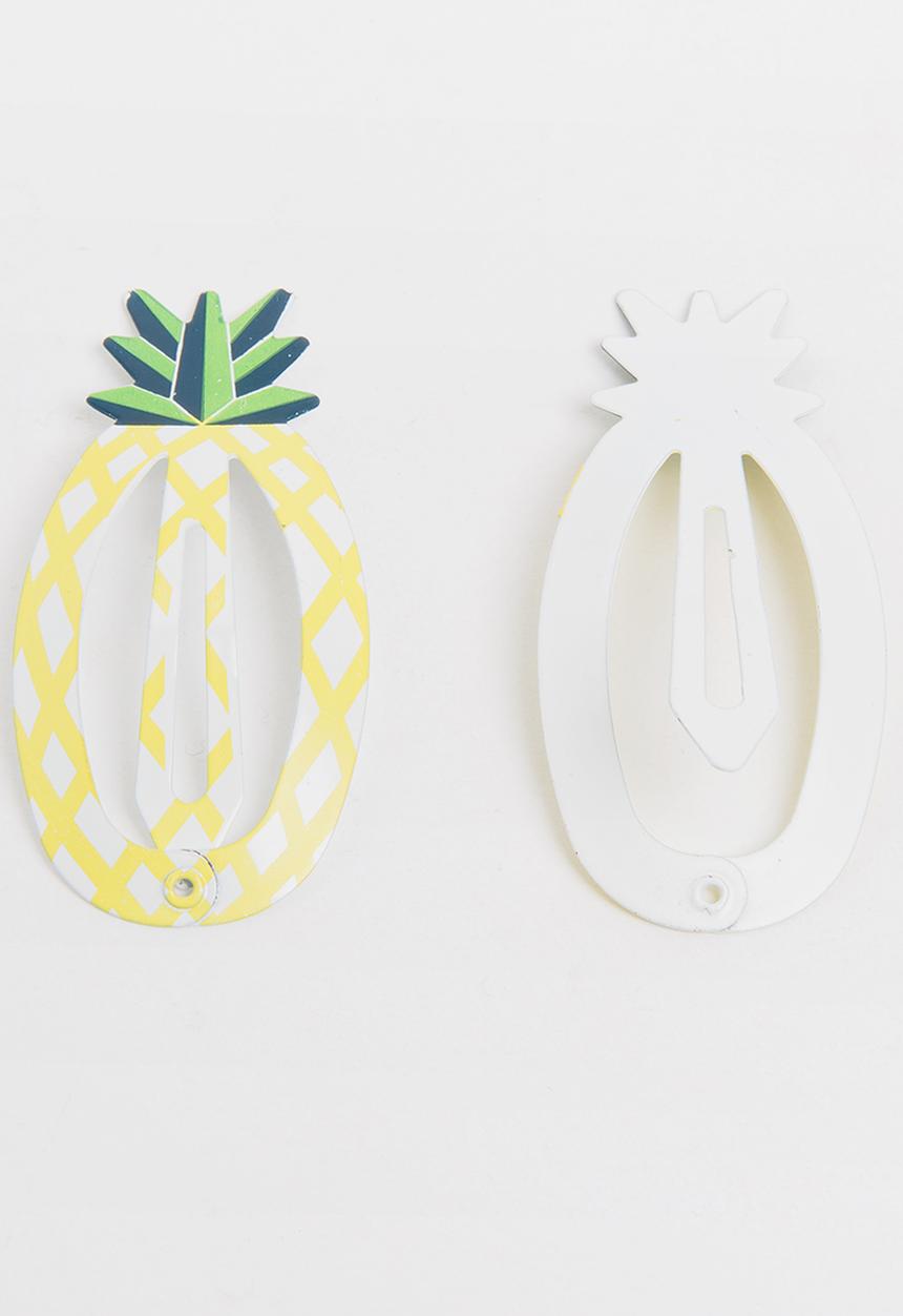 Pop Candy - Girls Pineapple Clips Multi-colour
