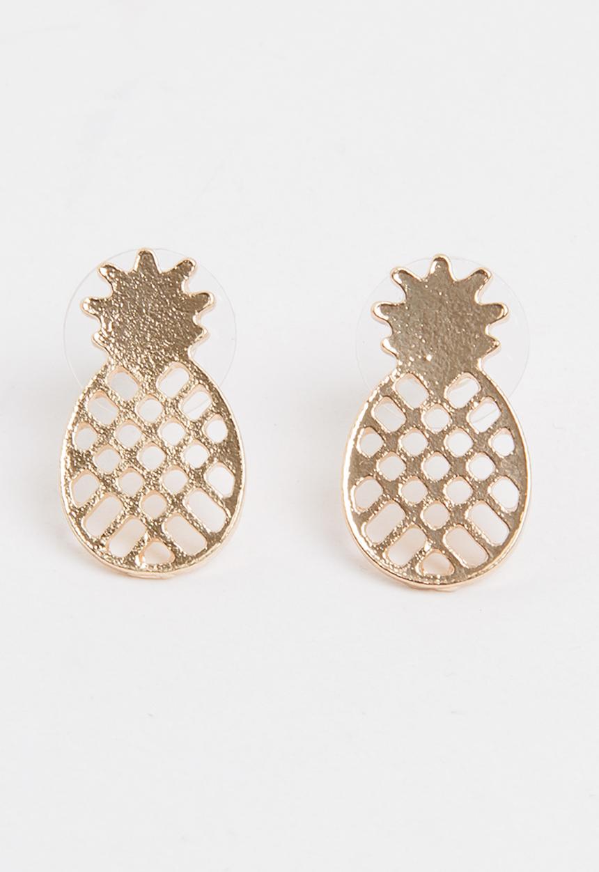 Pop Candy - Girls Pineapple Earrings Gold