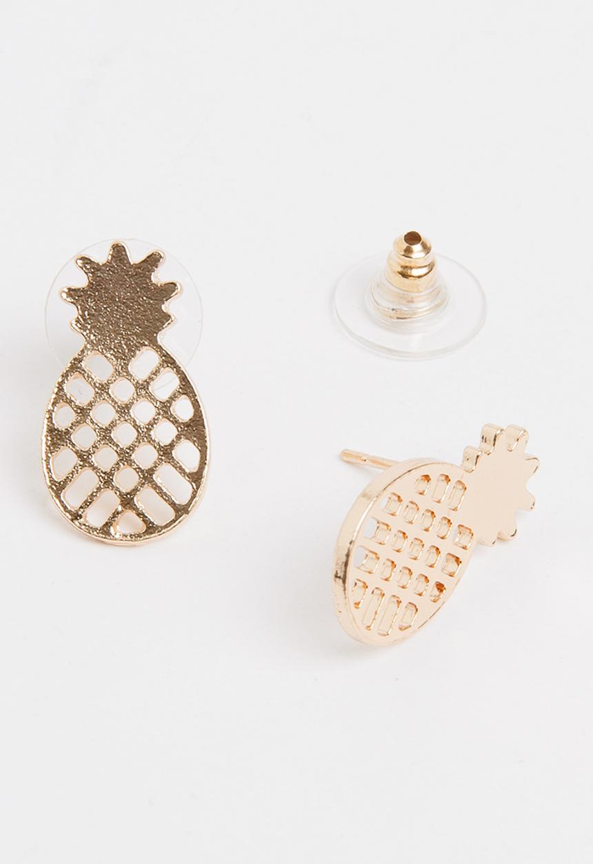 Pop Candy - Girls Pineapple Earrings Gold
