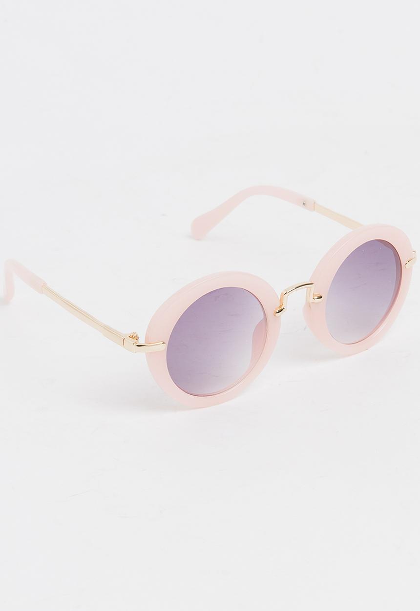 Pop Candy - Girls Round Sunglasses Pale Pink