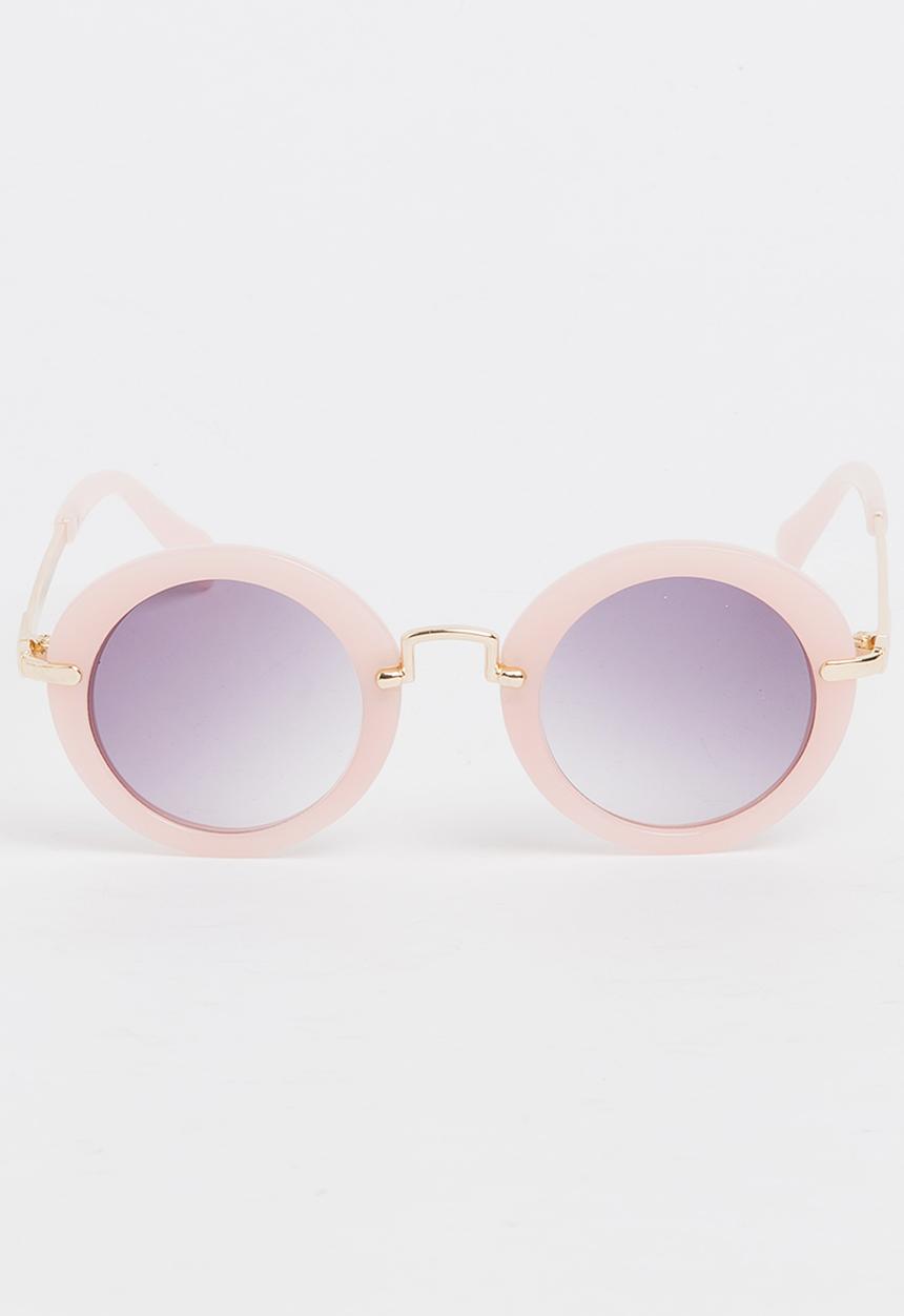 Pop Candy - Girls Round Sunglasses Pale Pink