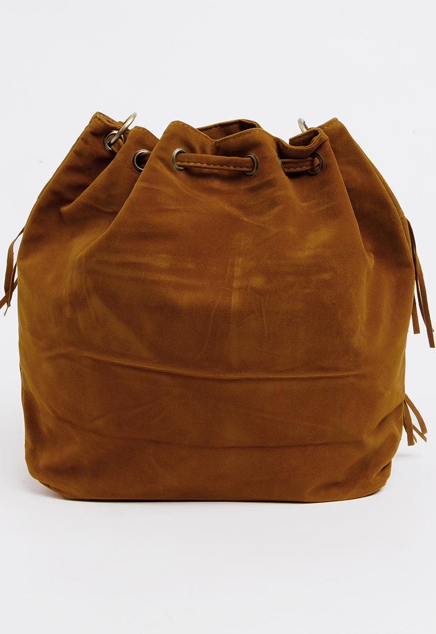 Pop Candy - Girls Fringe Pouch Handbag Tan