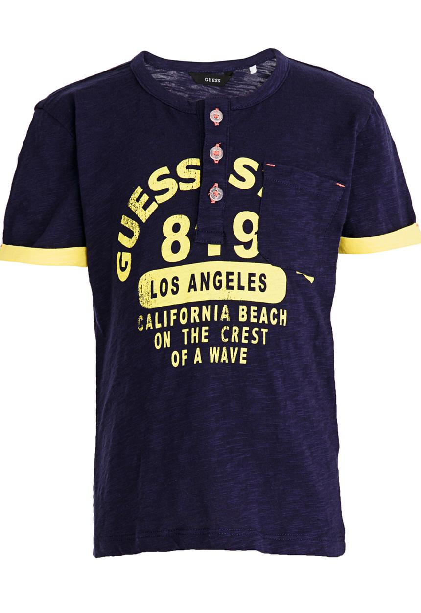 GUESS - S/S 819 Henley Tee Navy