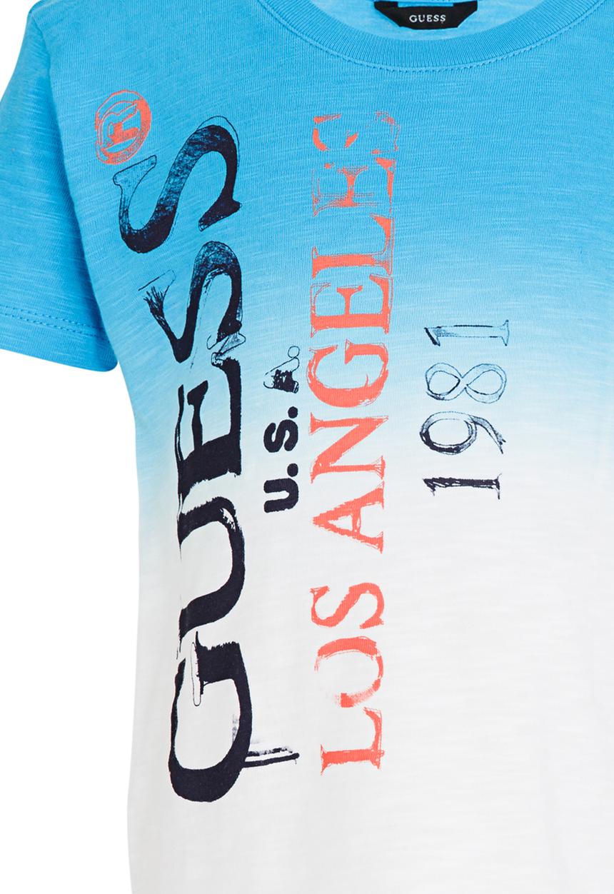GUESS - S/S Dip Dye Side Guess Tee Blue