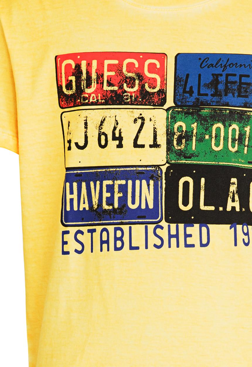 GUESS - Number Plate Gunner Tee Yellow