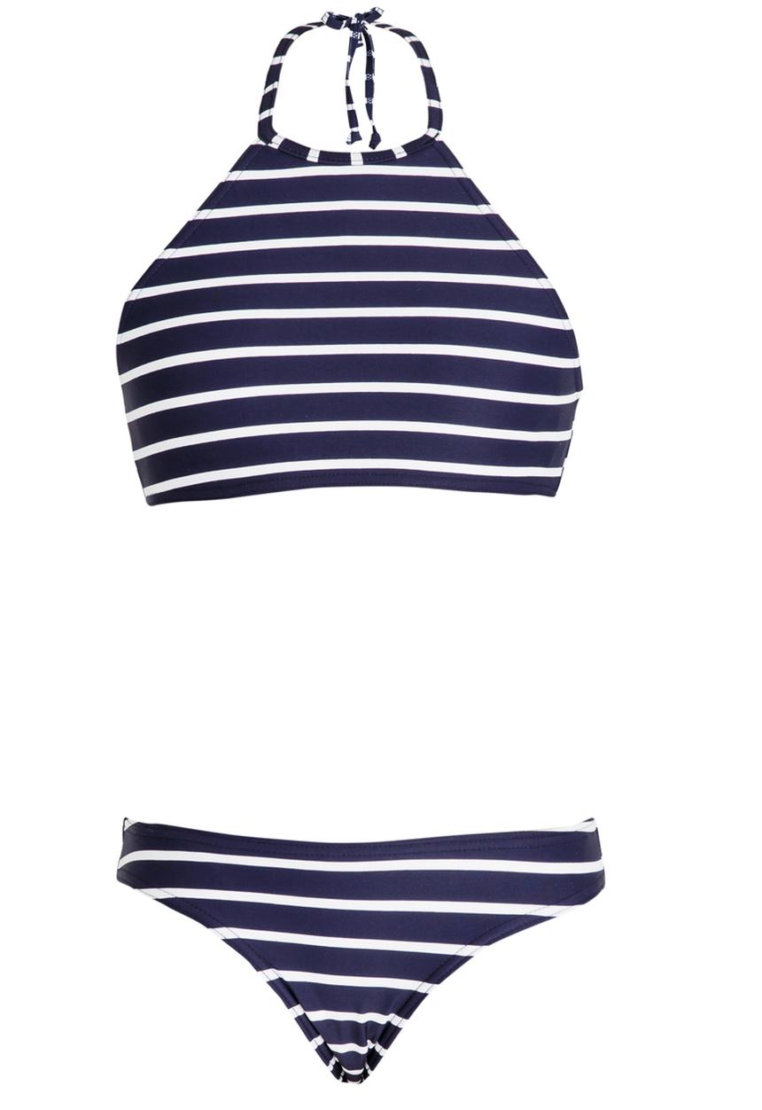 Sun Things - Halter Top & Basic Panty Set Navy & White