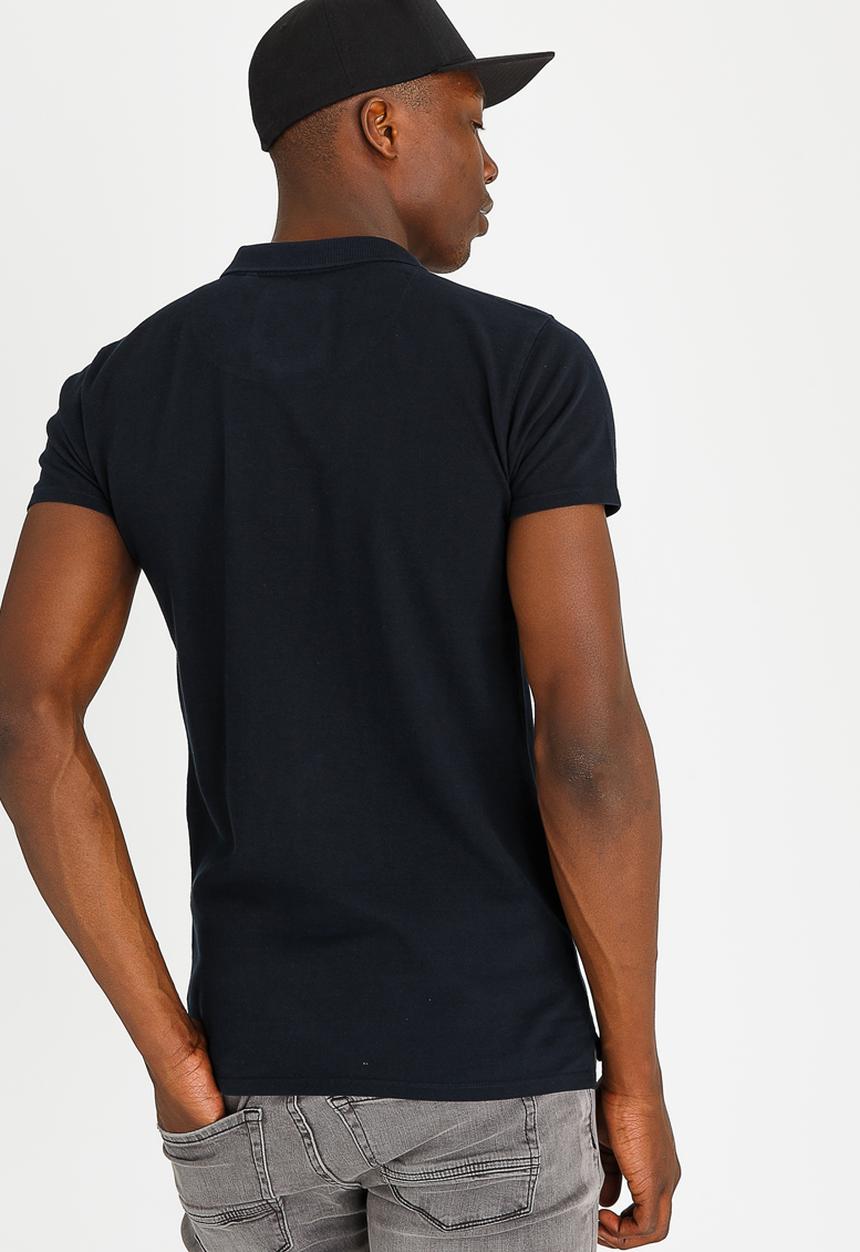 S.P.C.C - Basic Pique Golfer With Rib Collar And Felt Badge Navy