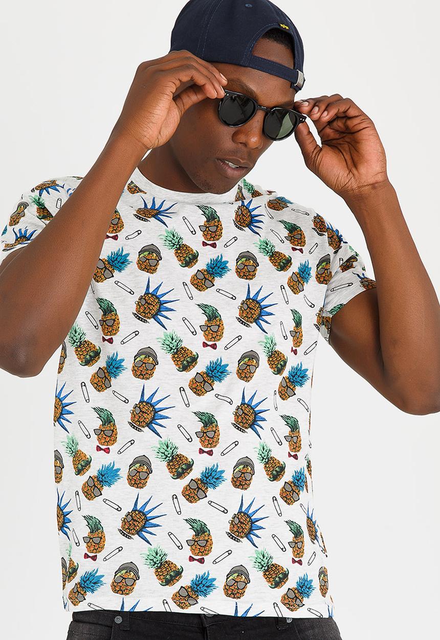 Brave Soul - Sid Pineapple Printed Tee Multi-colour