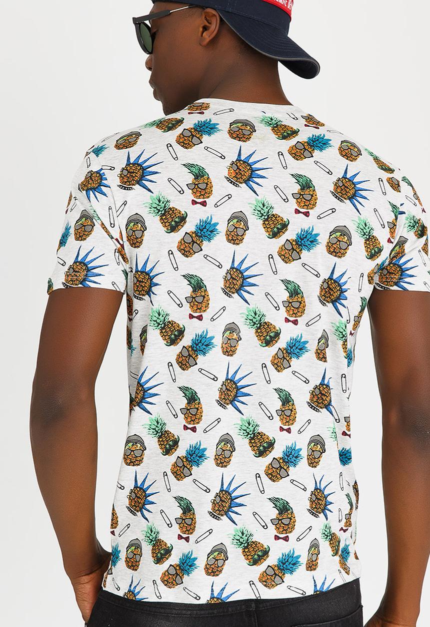 Brave Soul - Sid Pineapple Printed Tee Multi-colour