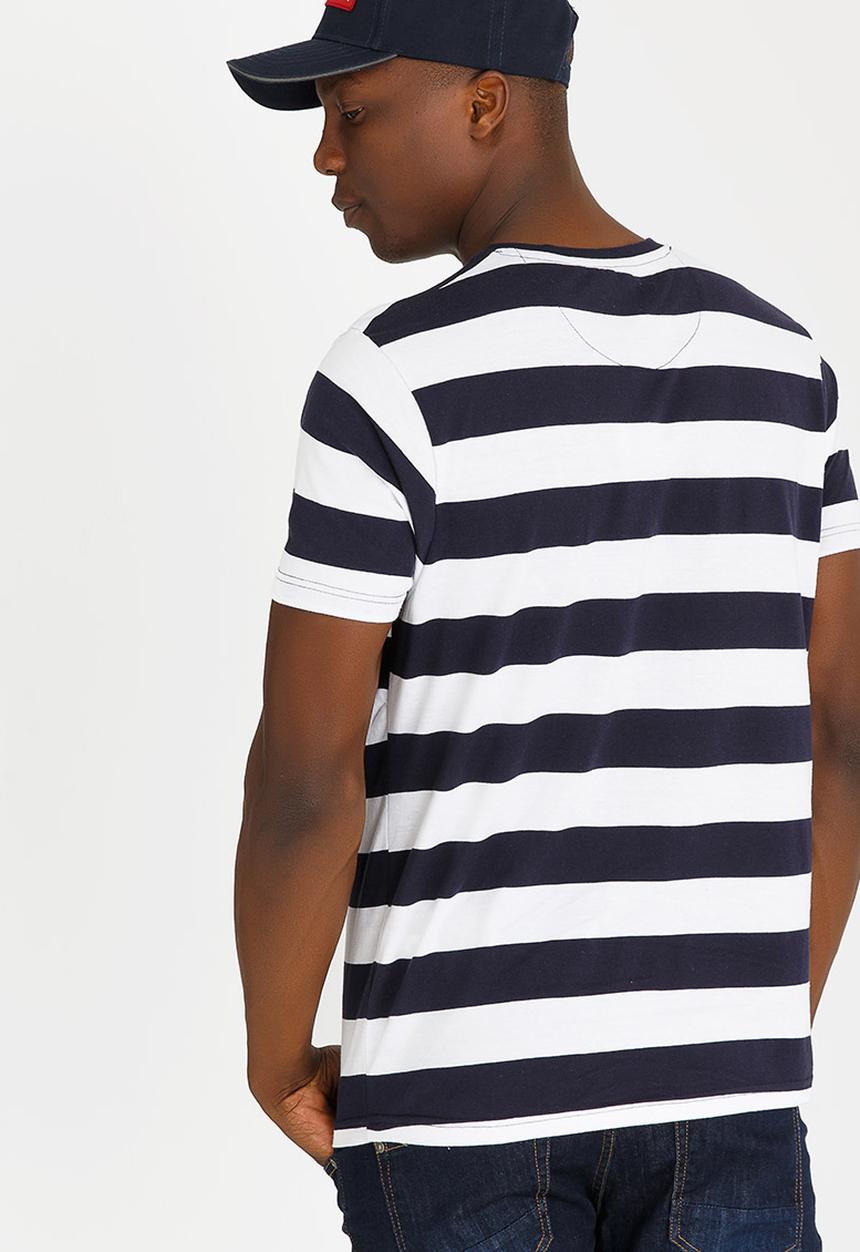 Brave Soul - Tropic Palm Tree Printed Tee Navy & White