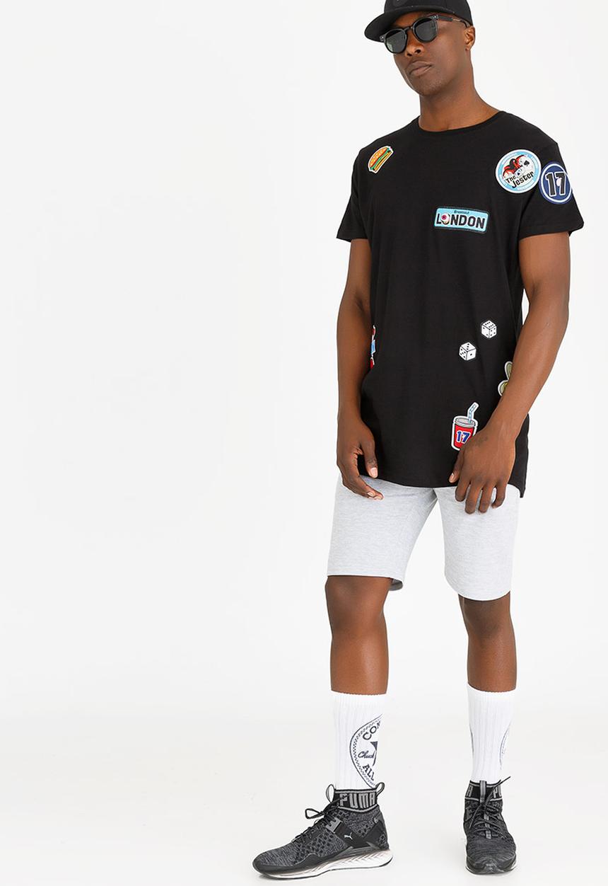 Brave Soul - Louis Longer Length Tee Black