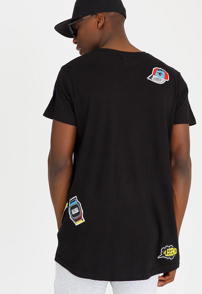 Brave Soul - Louis Longer Length Tee Black