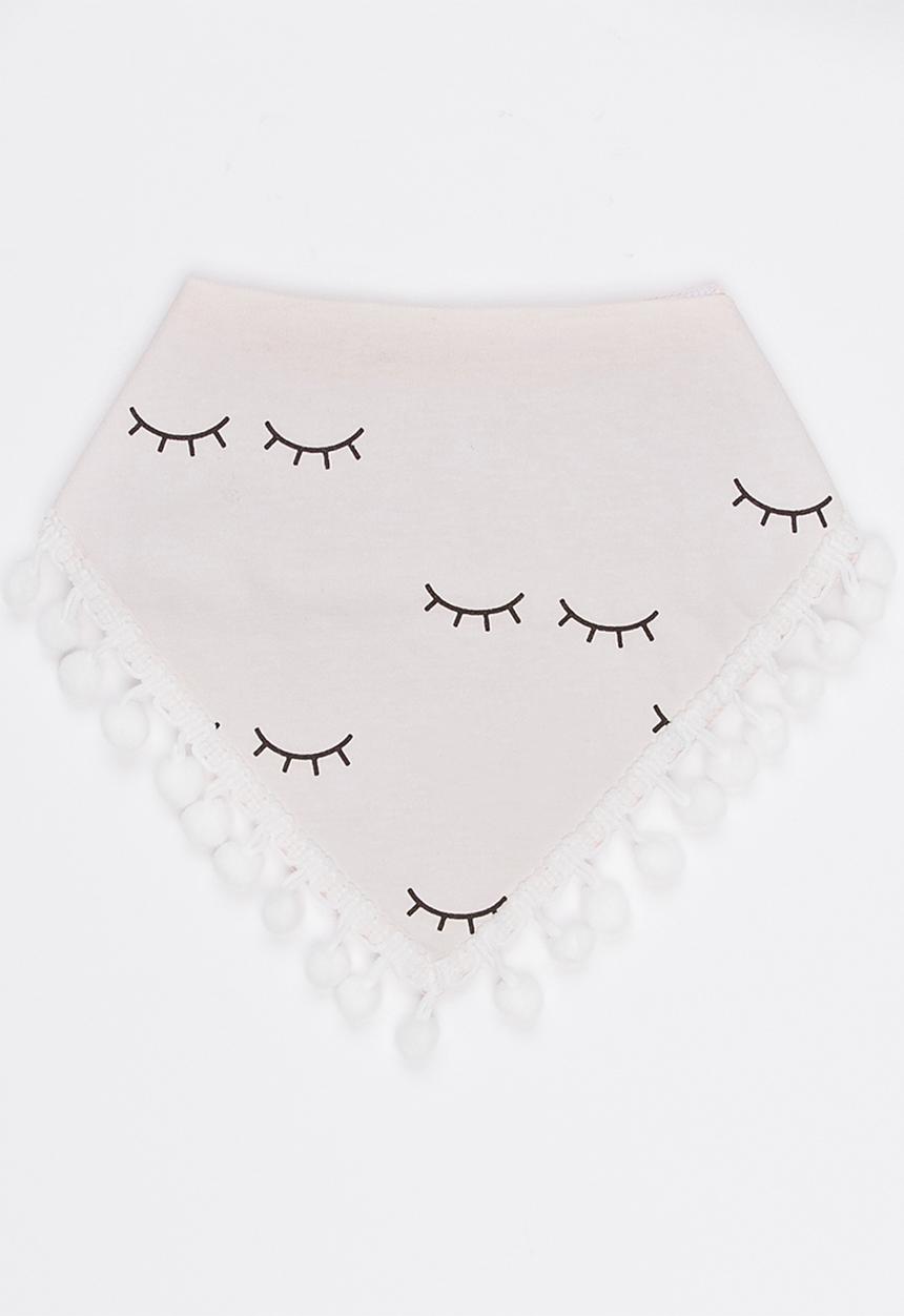 Pop Candy - Pom Pom Trim bib Pale Pink